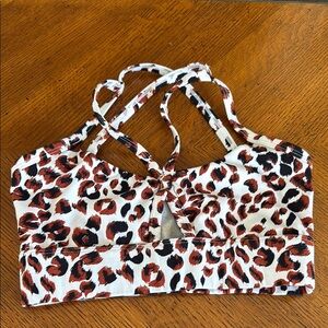 Varley Leopard Print Sports Bra Size S